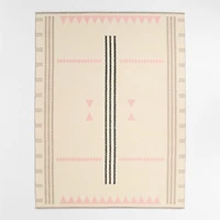 Mirror Pattern Elegant Pink Chenille Kids Area Rug 6'x9'