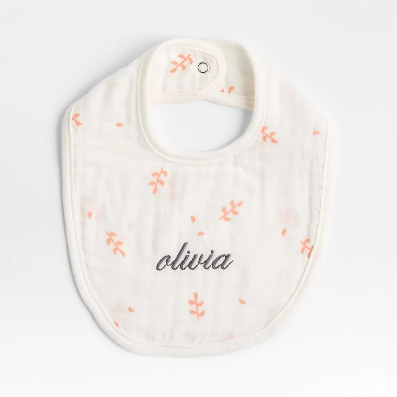 Mixed Print Pink Organic Cotton Gauze Baby Bib, Set of 3