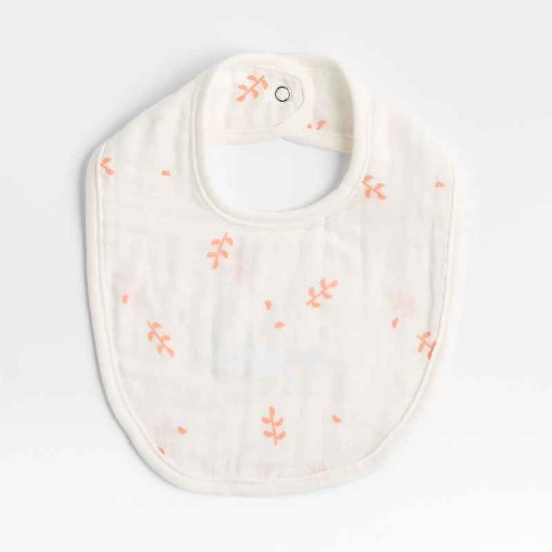 Mixed Print Pink Organic Cotton Gauze Baby Bib, Set of 3
