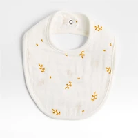 Mixed Print Savannah Yellow Organic Cotton Gauze Baby Bib, Set of 3