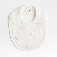 Mixed Print Muted Teal Organic Cotton Gauze Baby Bib, Set of 3