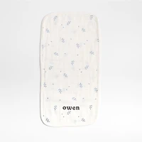 Mixed Print Coy Blue Organic Cotton Gauze Baby Burp Cloth, Set of 3