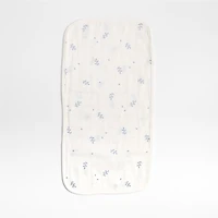 Mixed Print Coy Blue Organic Cotton Gauze Baby Burp Cloth, Set of 3