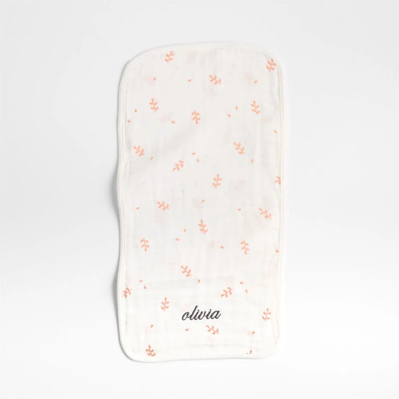 Mixed Print Pink Organic Cotton Gauze Baby Burp Cloth, Set of 3