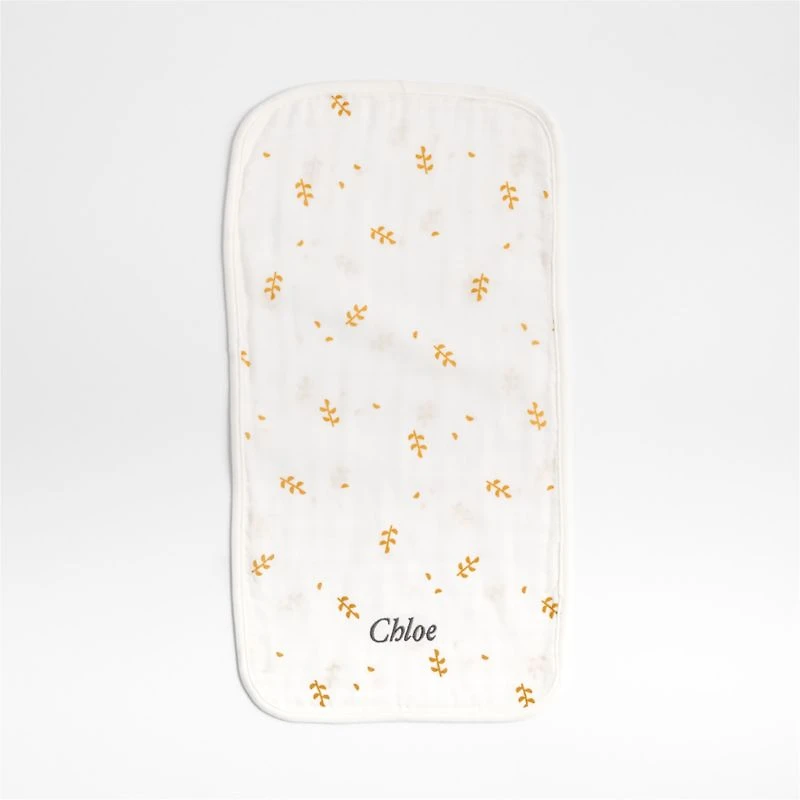 Mixed Print Savannah Yellow Organic Cotton Gauze Baby Burp Cloth, Set of 3