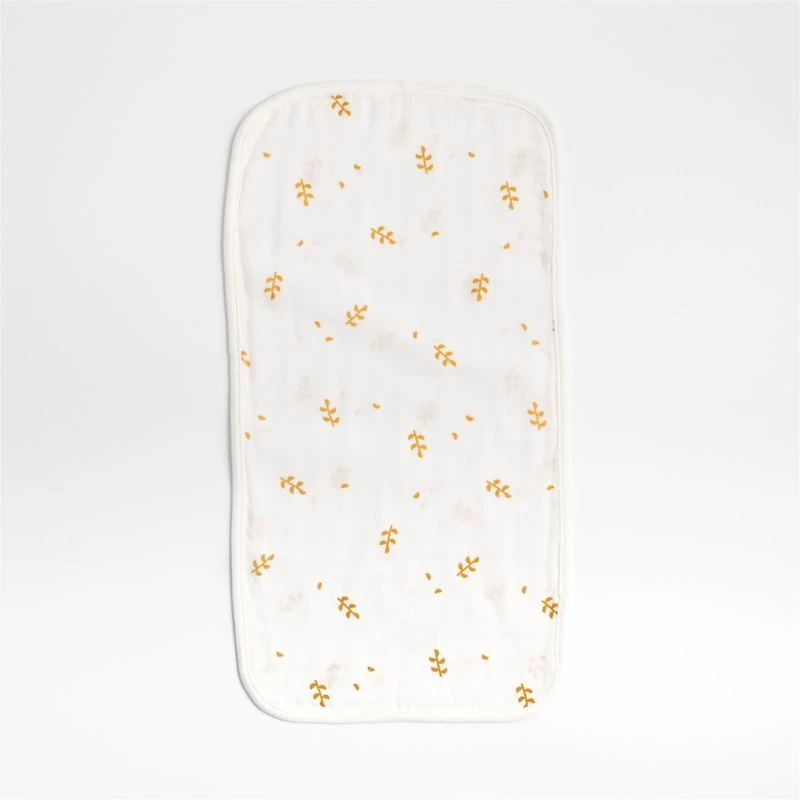 Mixed Print Savannah Yellow Organic Cotton Gauze Baby Burp Cloth, Set of 3