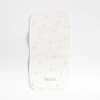 Mixed Print Muted Teal Organic Cotton Gauze Baby Burp Cloth, Set of 3