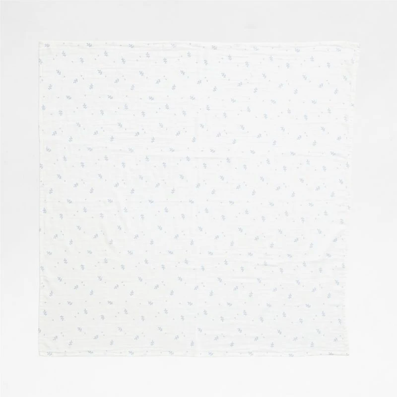 Mixed Print Coy Blue Organic Cotton Gauze Baby Swaddle Blankets, Set of 3
