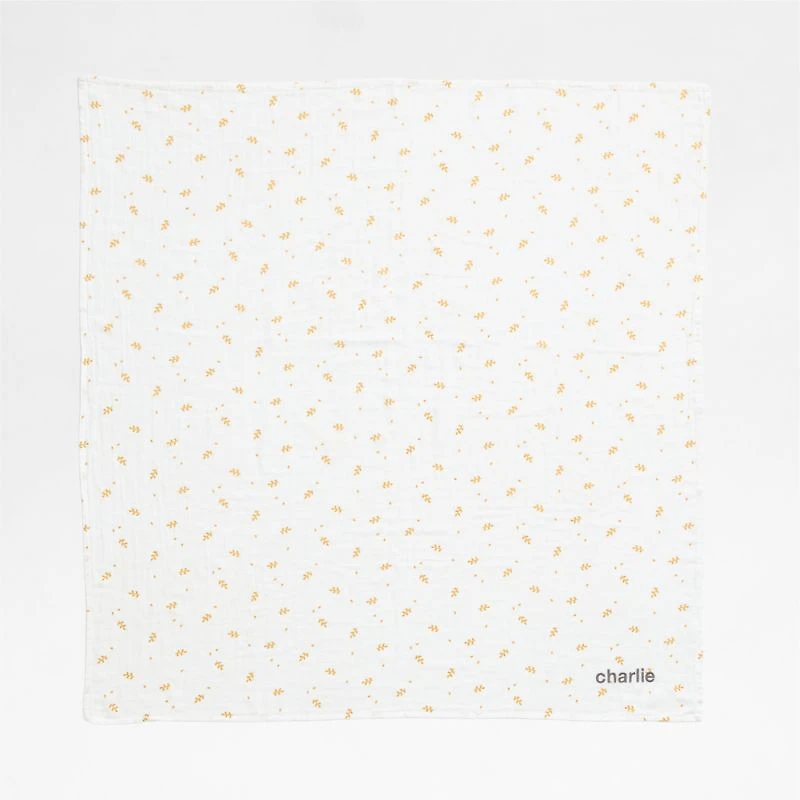 Mixed Print Savannah Yellow Organic Cotton Gauze Baby Swaddle Blankets, Set of 3