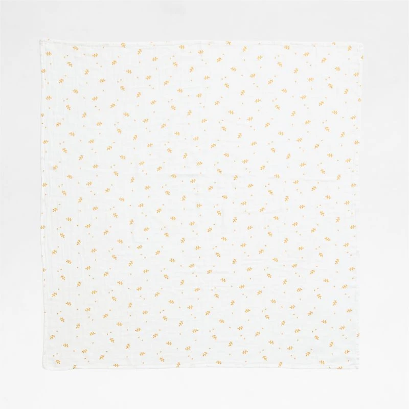 Mixed Print Savannah Yellow Organic Cotton Gauze Baby Swaddle Blankets, Set of 3