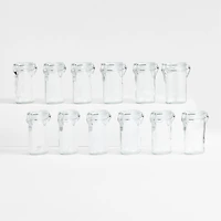 Mini Oval Spice-Herb Jars with Clamp Set of 12