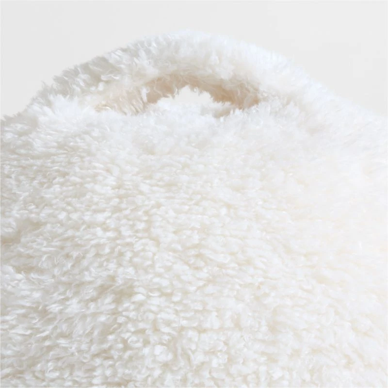 Cream White Large Mongolian Faux Fur Kids Lounge Bean Bag Cover