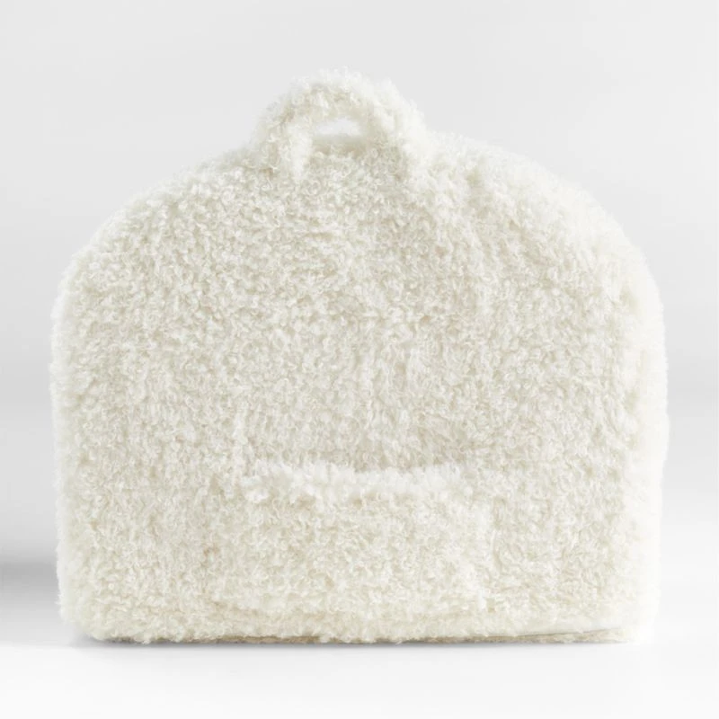 Large Cream Mongolian Faux Fur Kids Lounge Nod Chair Cover