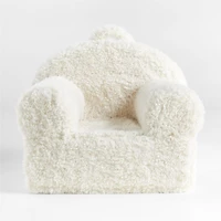 Large Cream Mongolian Faux Fur Kids Lounge Nod Chair Cover