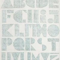 Modern Alphabet Blue Kids Wool Area Rug 6'x9'
