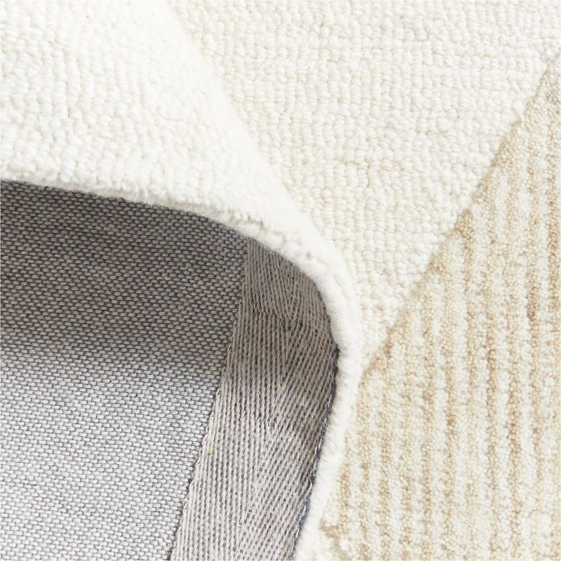 Modern Alphabet Calm Beige Kids Wool 12"x18" Rug Swatch