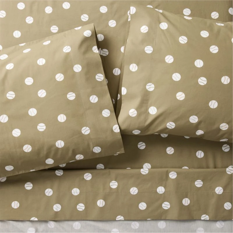 Stay Cool Modern Baseball Organic Cotton Kids Twin Sheet Set