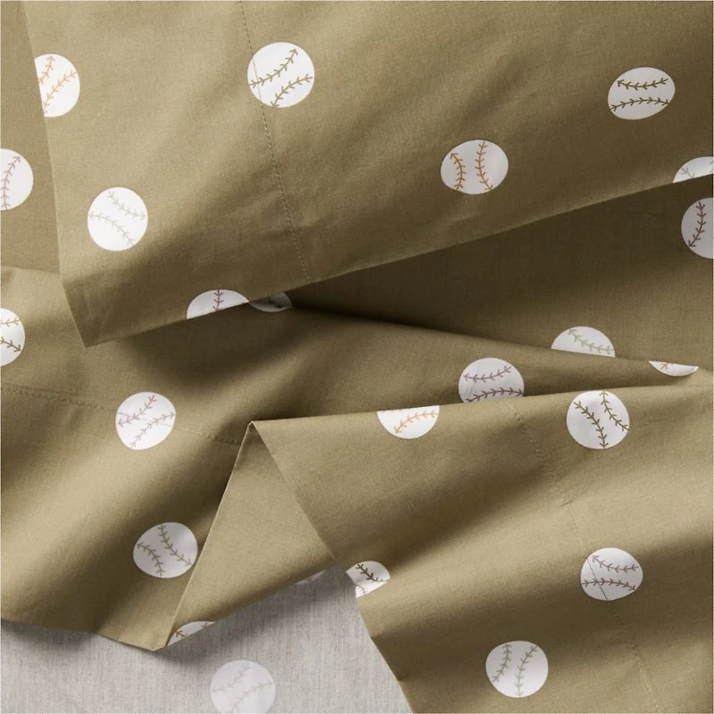 Stay Cool Modern Baseball Organic Cotton Kids Twin Sheet Set
