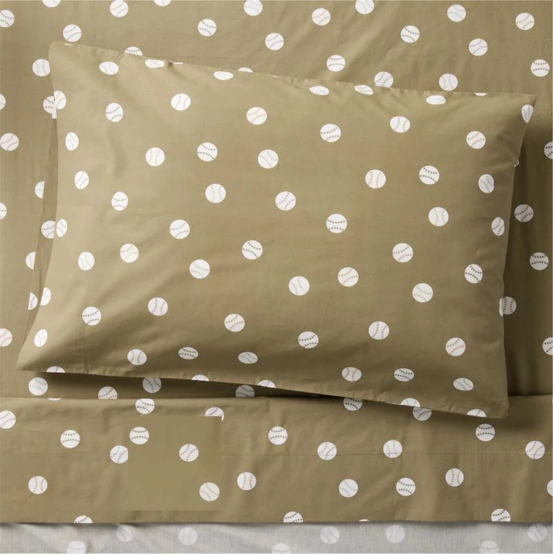 Stay Cool Modern Baseball Organic Cotton Kids Twin Sheet Set