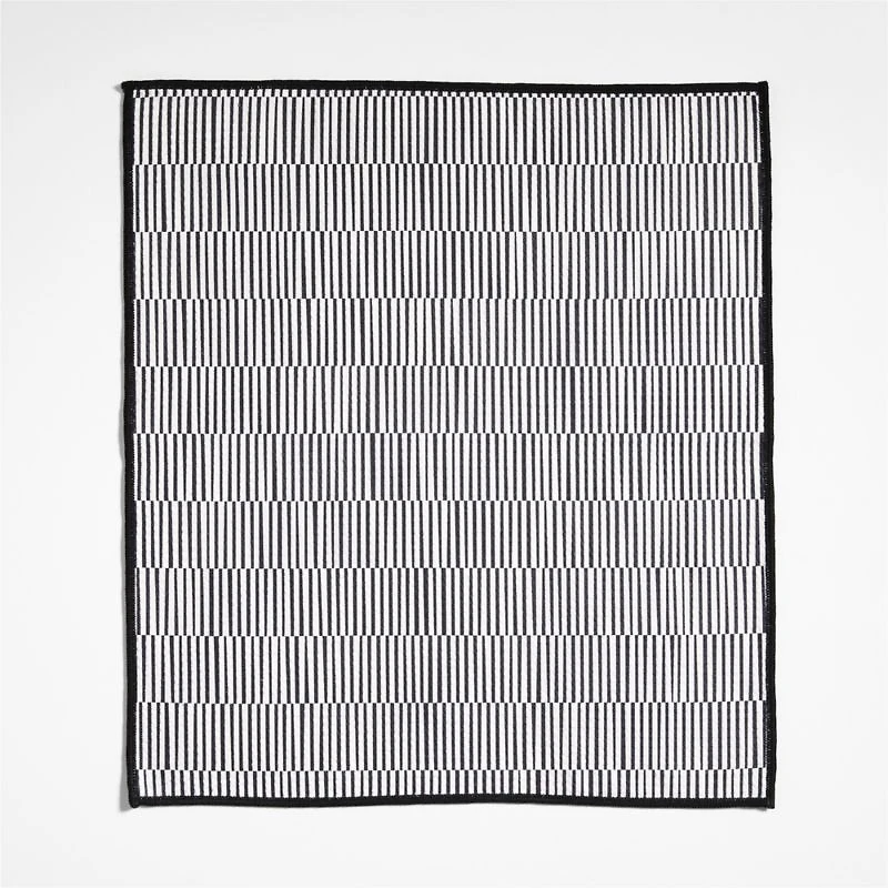 Modern Check Black Recycled Kitchen Towels, Set of 2