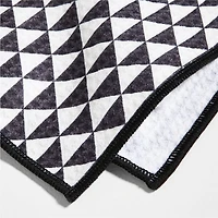 Modern Check Black Recycled Kitchen Towels, Set of 2