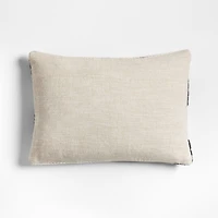 Modern Crescent Woven Kilim 22"x15" Black Throw Pillow with Feather Insert