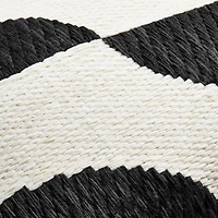 Modern Crescent Woven Kilim 22"x15" Black Throw Pillow with Feather Insert