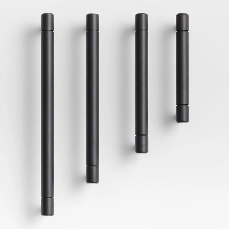 Modern 4" Flat-End Matte Black Cabinet Drawer Bar Pull