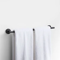 Modern Flat-End Matte Black Bath Towel Bar 24"