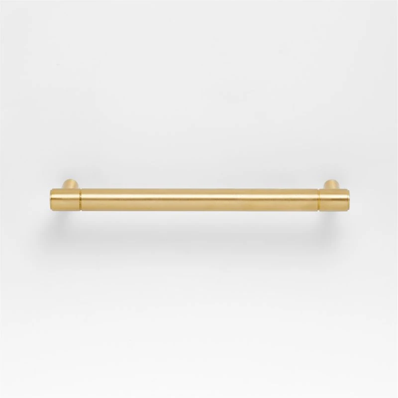 Modern 5" Flat-End Brushed Brass Cabinet Drawer Bar Pull
