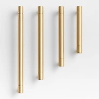 Modern 5" Flat-End Brushed Brass Cabinet Drawer Bar Pull