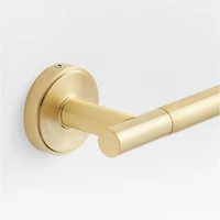 Modern Flat-End Brushed Brass Bath Towel Bar 18"
