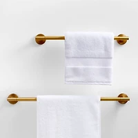 Modern Flat-End Brushed Brass Bath Towel Bar 18"