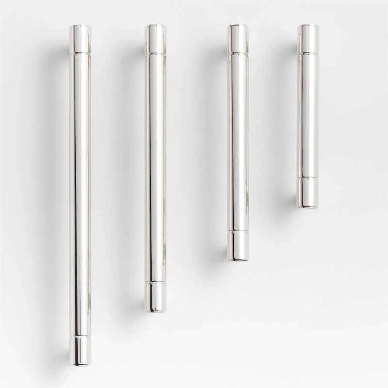 Modern 3" Flat-End Polished Chrome Cabinet Drawer Bar Pull
