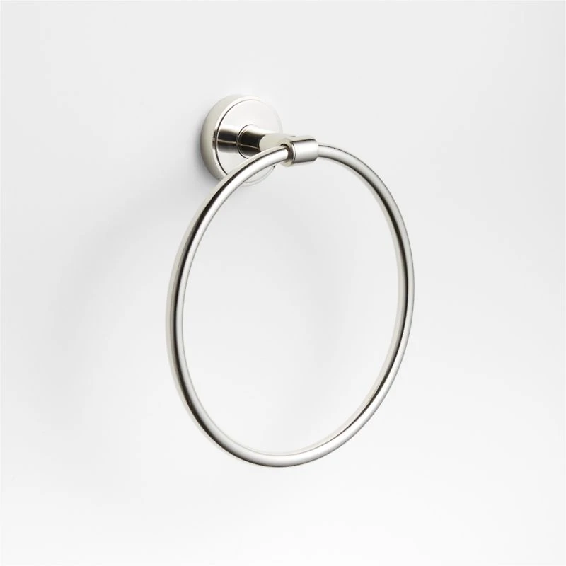 Modern Flat-End Polished Chrome Bathroom Hand Towel Ring