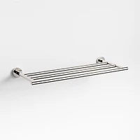 Modern Flat-End Polished Chrome Wall-Mounted Bathroom Towel Rack