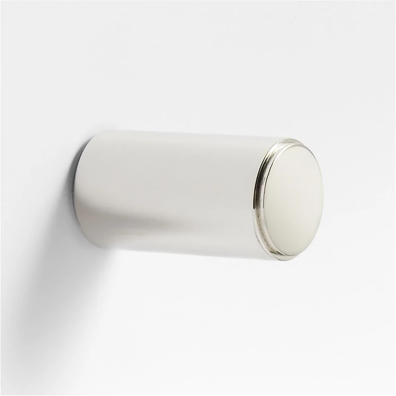 Modern Flat-End Cylinder Brushed Brass Cabinet Knob