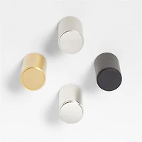 Modern Flat-End Cylinder Brushed Brass Cabinet Knob