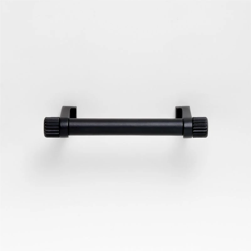 Modern 3" Fluted Matte Black Cabinet Drawer Bar Pull
