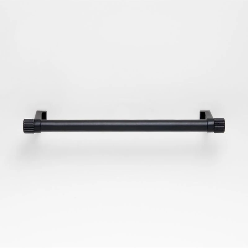Modern 6" Fluted Matte Black Cabinet Drawer Bar Pull