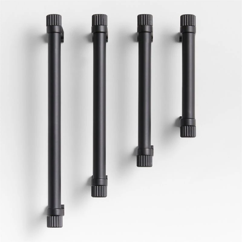 Modern 3" Fluted Matte Black Cabinet Drawer Bar Pull