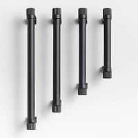 Modern 3" Fluted Matte Black Cabinet Drawer Bar Pull
