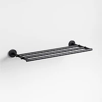 Modern Fluted Matte Black Wall-Mounted Bathroom Towel Rack