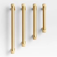 Modern 5" Fluted Brushed Brass Cabinet Drawer Bar Pull