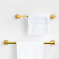 Modern Fluted Brushed Brass Bath Towel Bar 24"