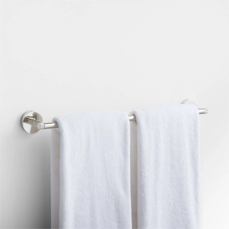 Modern Fluted Polished Chrome Bath Towel Bar 24"