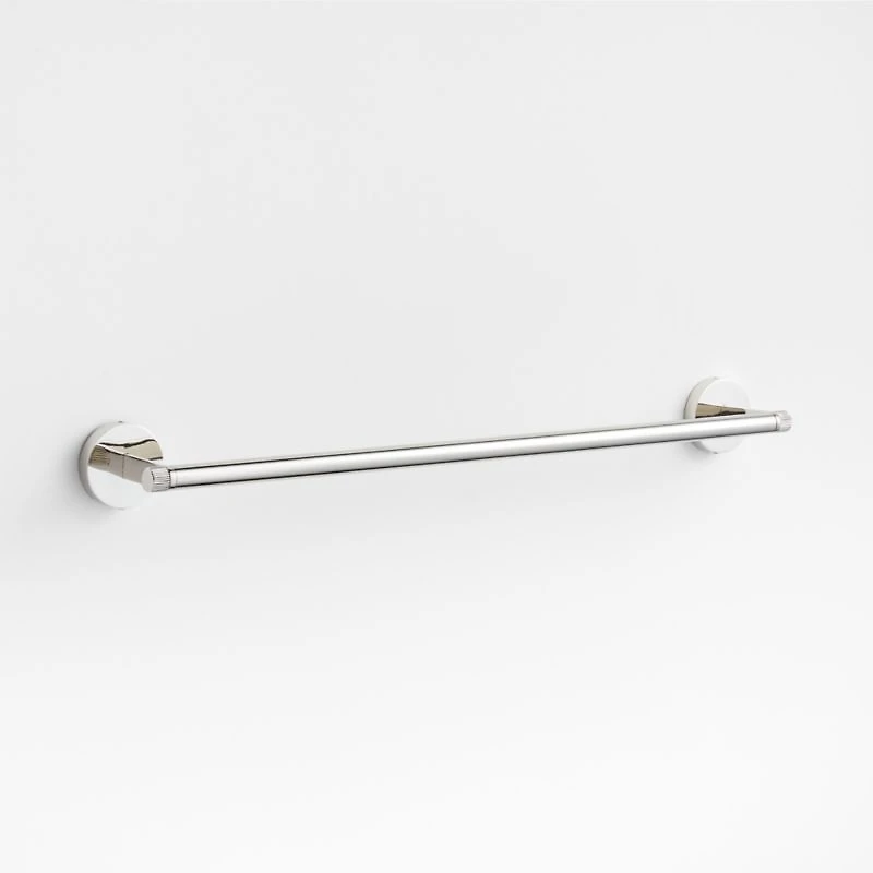 Modern Fluted Polished Chrome Bath Towel Bar 24"