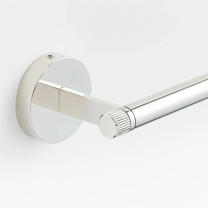 Modern Fluted Polished Chrome Bath Towel Bar 24"