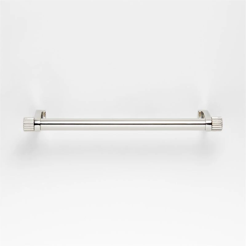 Modern 6" Fluted Polished Chrome Cabinet Drawer Bar Pull
