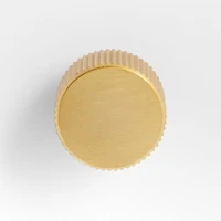 Modern Fluted Brushed Brushed Brass Cabinet Knob